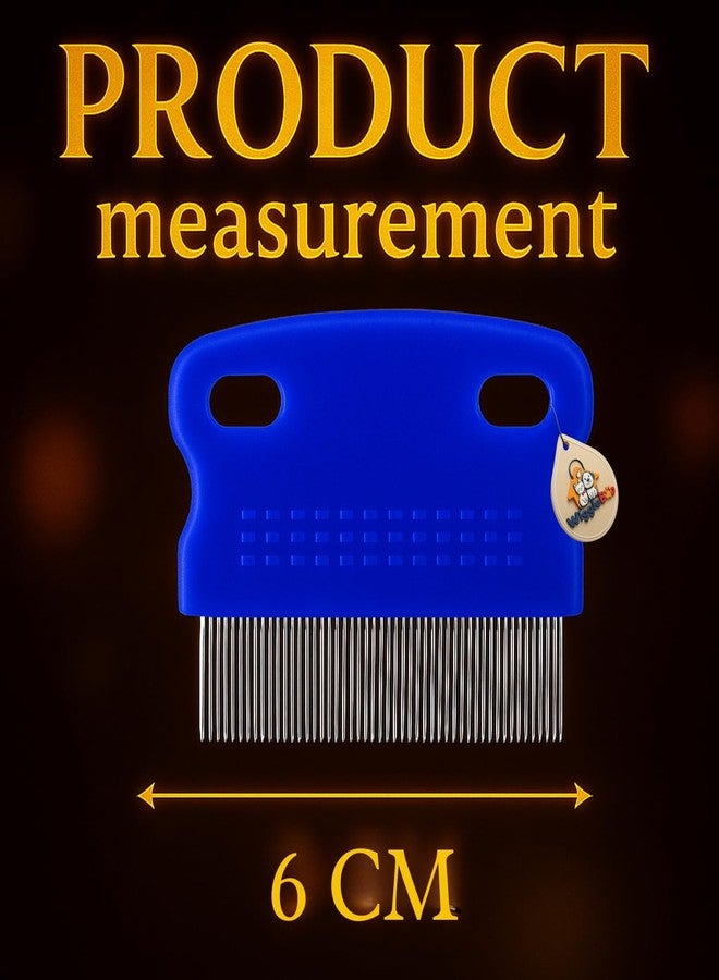 WiggleBoo 6cm Tick, Flea Comb for Dogs & Cats - Compact Bathing Grooming Comb - Stainless Steel Pins - Easy Grip Handle - Ideal for Puppies, Kittens & Small Breeds (Random Color) (Type 3) - Image 3